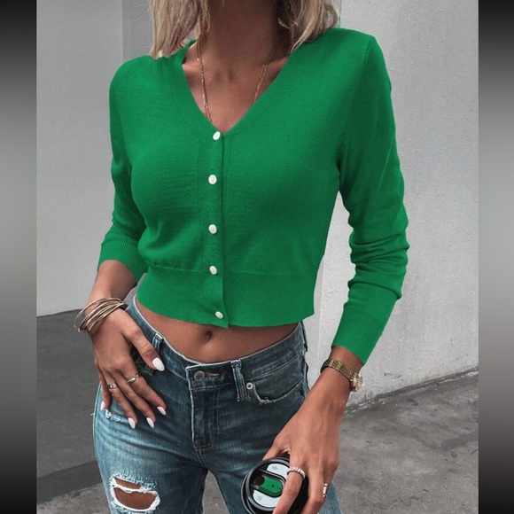 Boho open front cropped cardigan - Picture 8 of 16